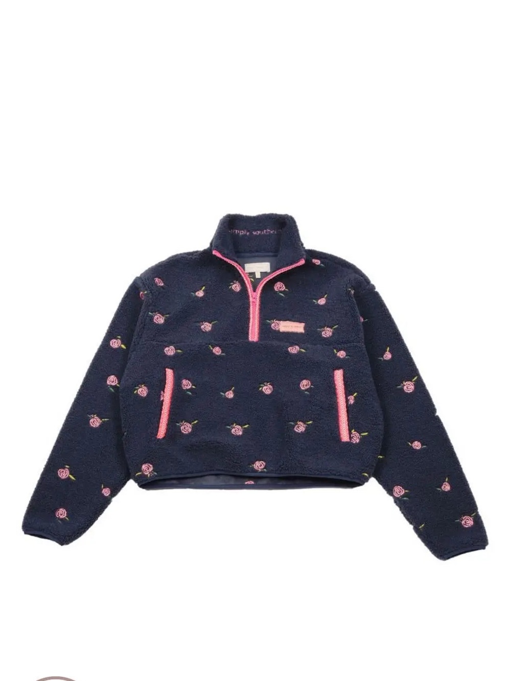 Simply Southern -Youth Pullover -Taylor- Pink Flower NWT YM
